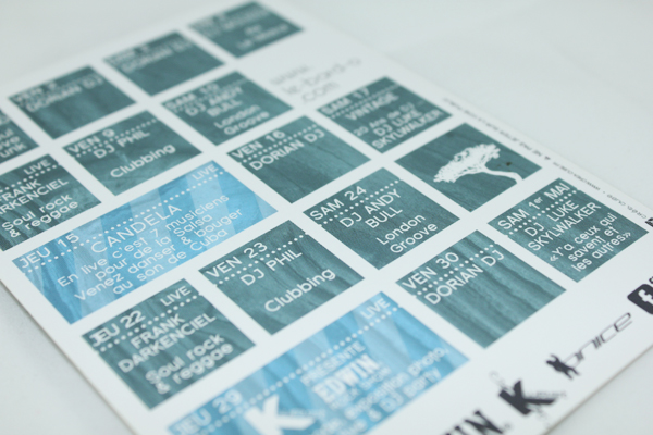Grille calendrier des évènements mensuels Le Bard'ô