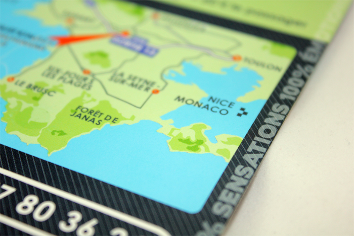 Détail de la carte des sensations, du Brusc à Nice-Monaco