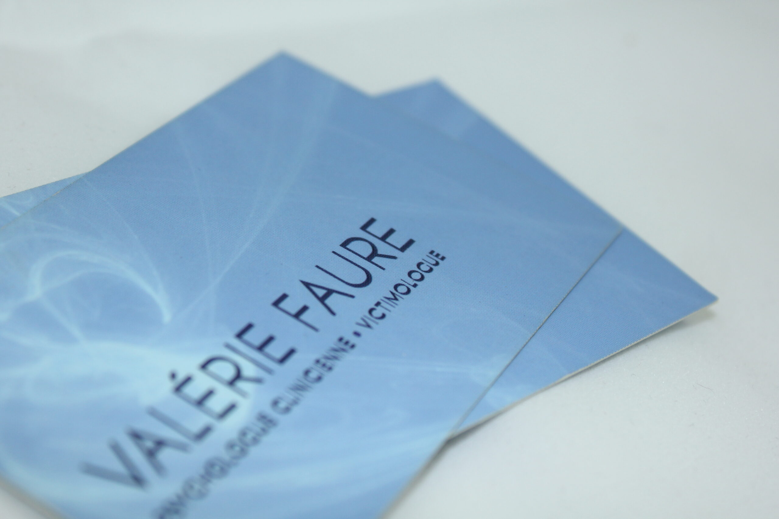 Cartes de visite Valérie Faure psychologue clinicienne victimologue, vue d'ensemble