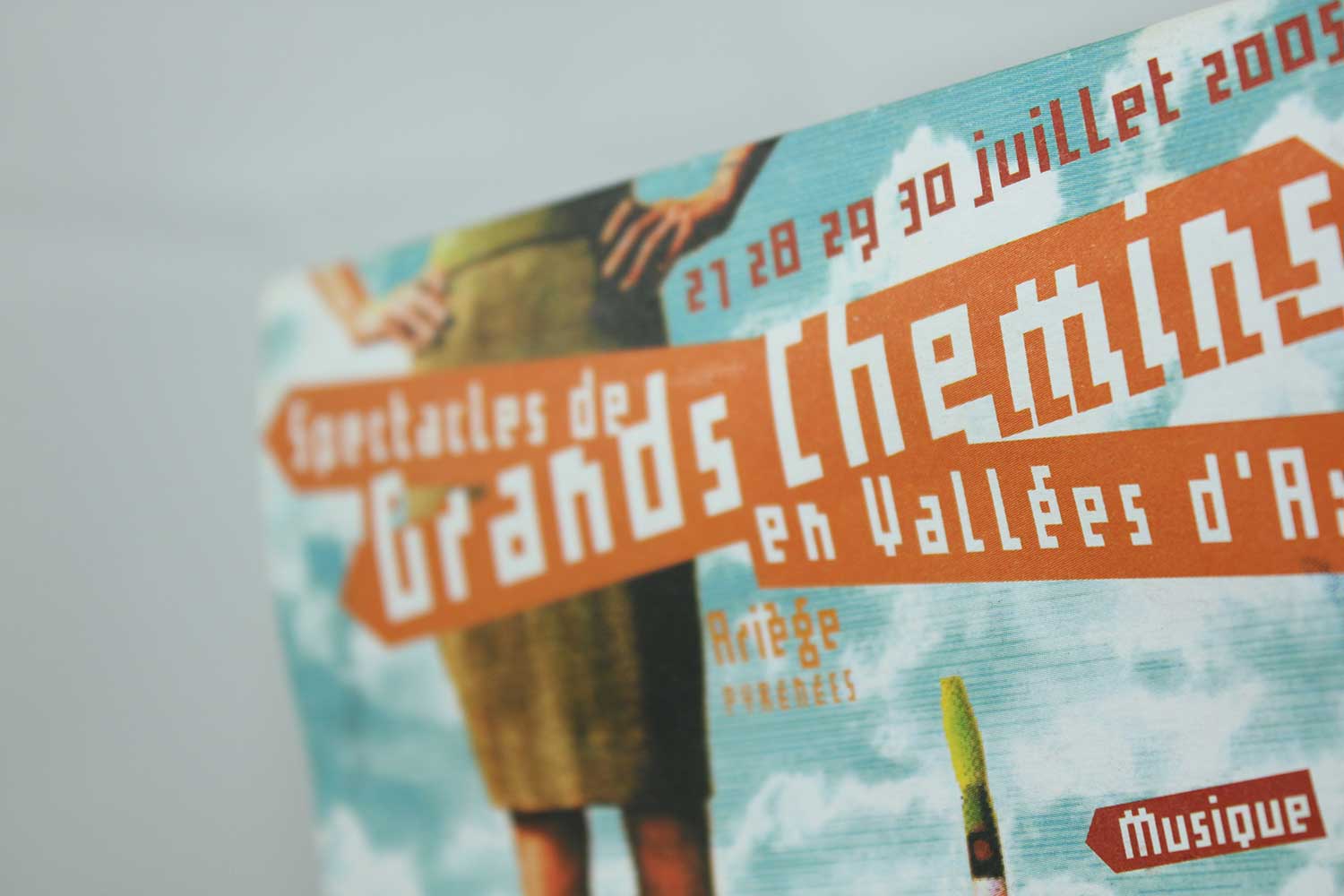 Couverture du programme des Spectacles de Grands Chemins en Vallées d'Ax, édition juillet
