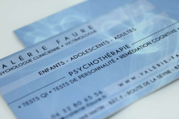 Cartes de visite Valérie Faure psychologue clinicienne victimologue